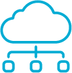 Cloud with connections icon